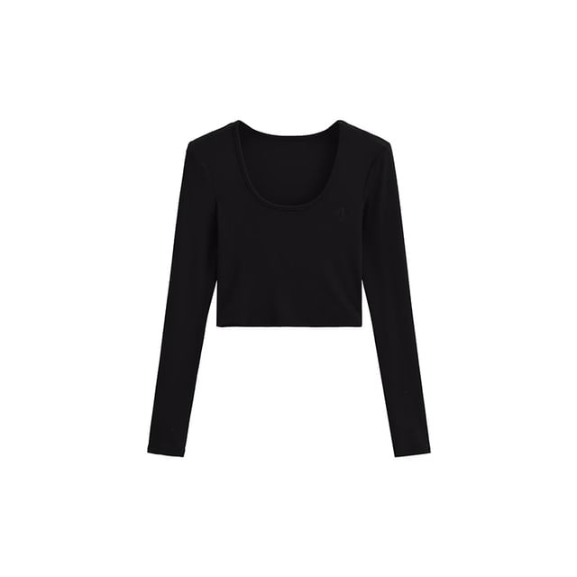 Crew Neck Long-Sleeve Tee Paired with High-Rise Solid Maxi A-Line Skirt
