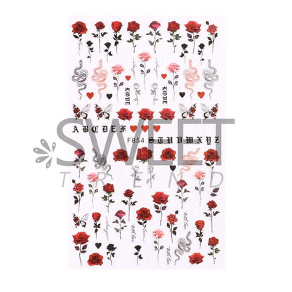 Rose Nail Art Stickers (Various Designs)