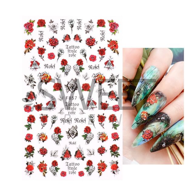 Rose Nail Art Stickers (Various Designs)