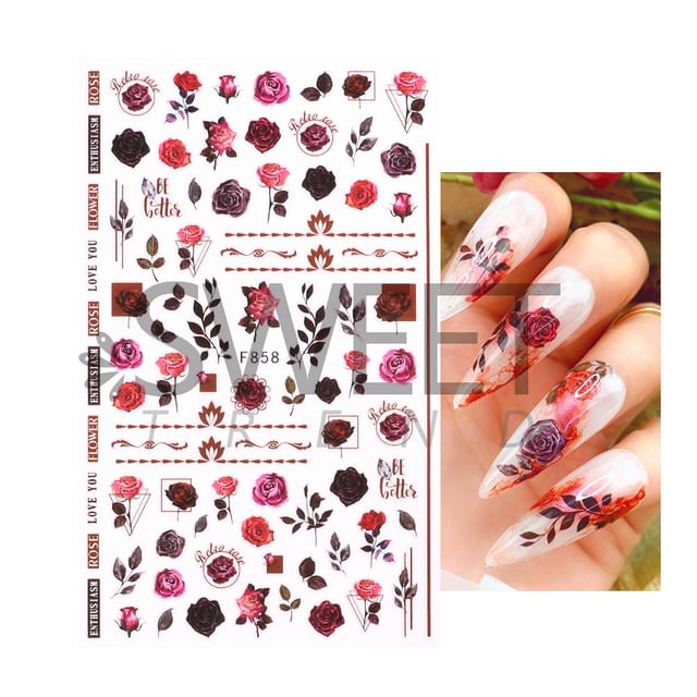 Rose Nail Art Stickers (Various Designs)