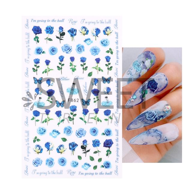 Rose Nail Art Stickers (Various Designs)