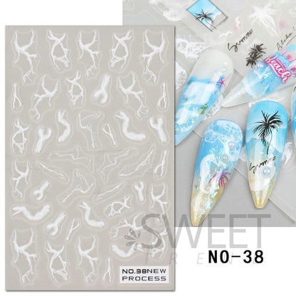 Marble Print Nail Art Stickers