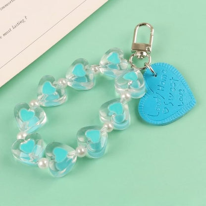 Heart Acrylic Bag Charm Keyring