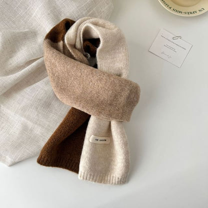 Color Block Knit Scarf