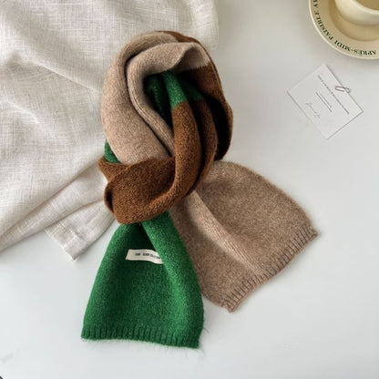 Color Block Knit Scarf