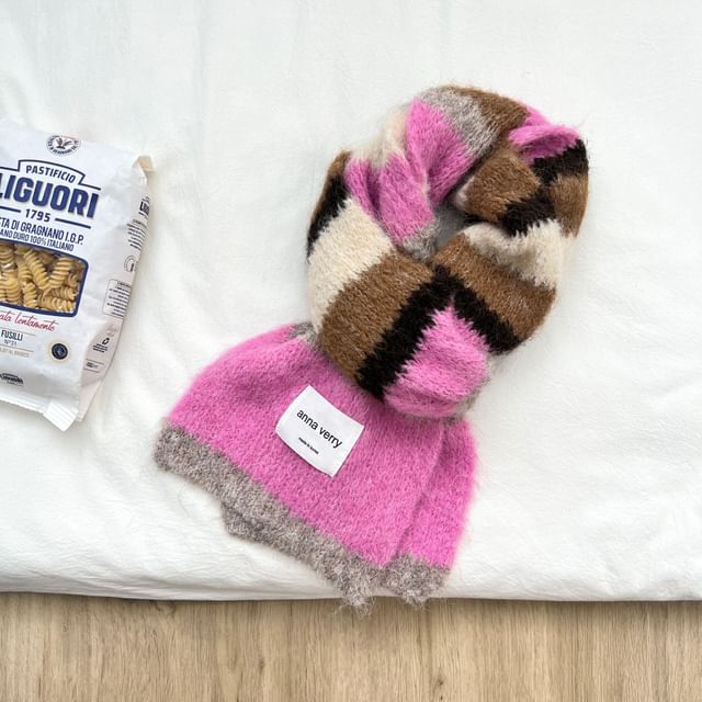 Striped Knit Scarf