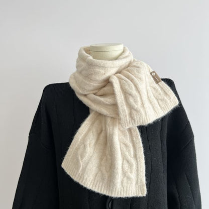 Plain Cable Knit Scarf