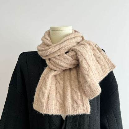 Plain Cable Knit Scarf