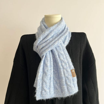 Plain Cable Knit Scarf