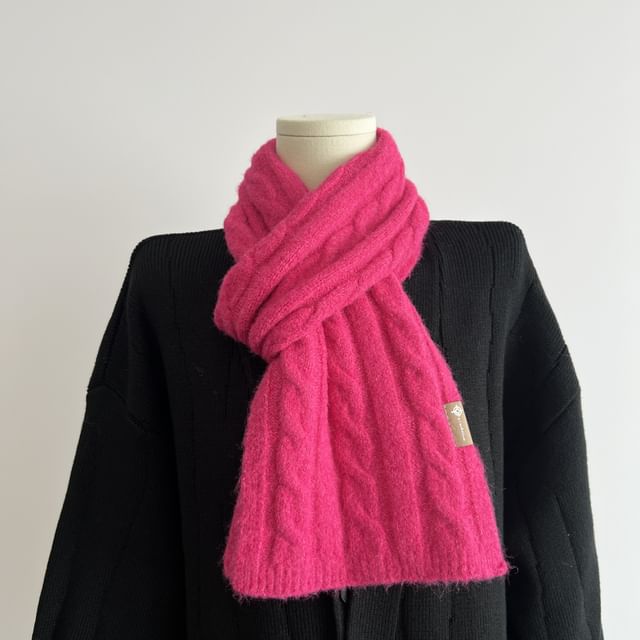 Plain Cable Knit Scarf
