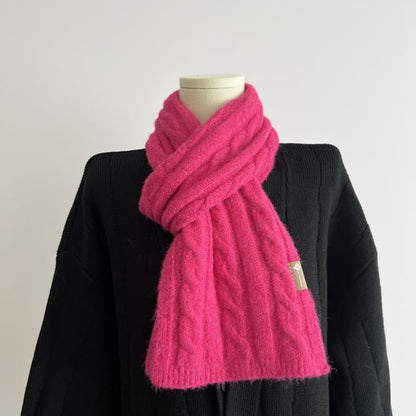 Plain Cable Knit Scarf