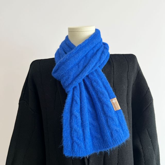 Plain Cable Knit Scarf