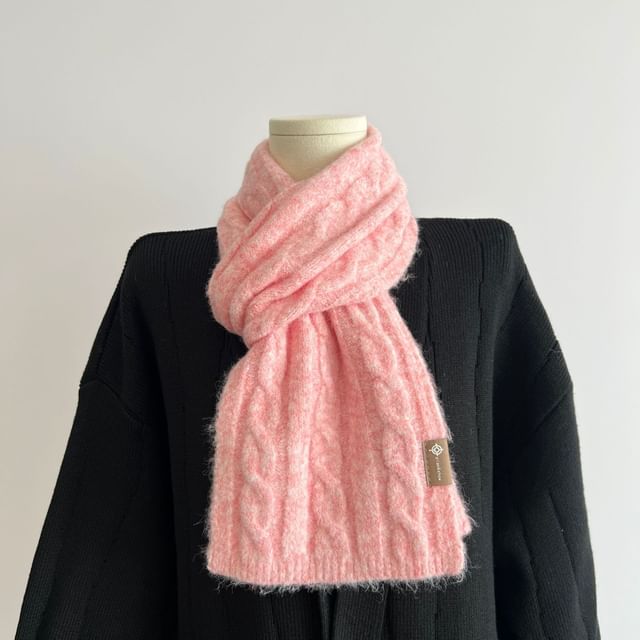 Plain Cable Knit Scarf