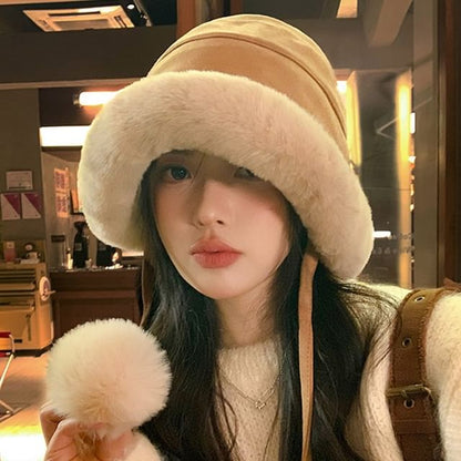 Pom Pom Faux Shearling Hat