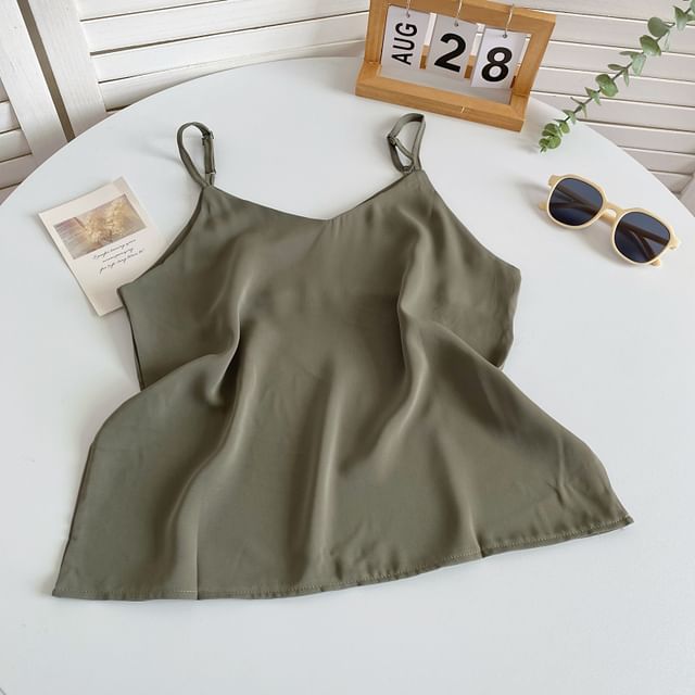 V-Neck Silky Camisole Top