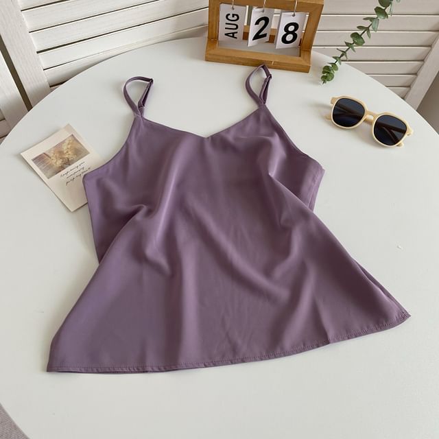 V-Neck Silky Camisole Top