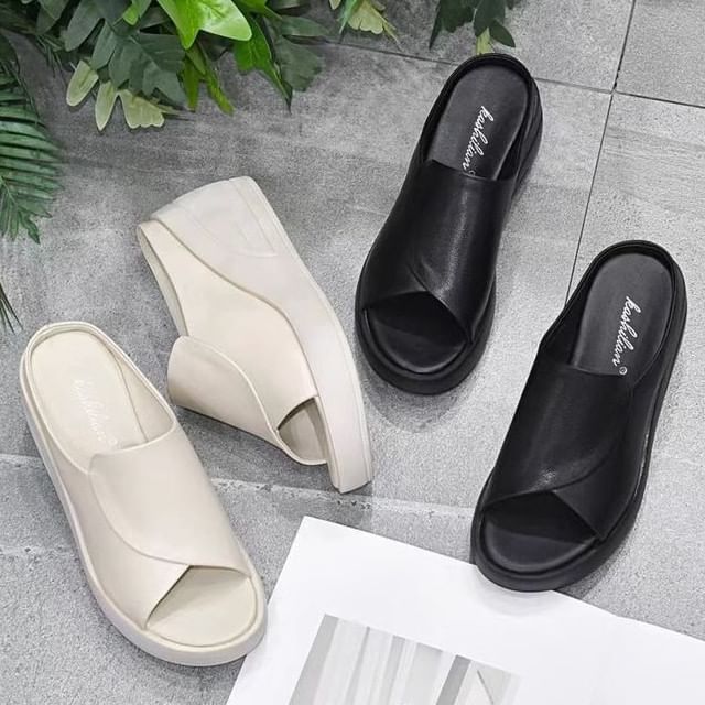 Platform Wedge Slide Sandals