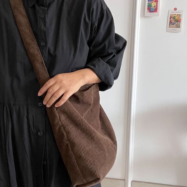 Crossbody Bag Plain Corduroy