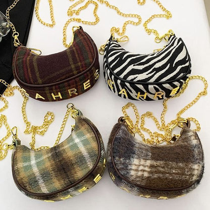 Chain Strap Patterned Crossbody Bag