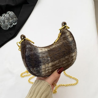 Chain Strap Patterned Crossbody Bag