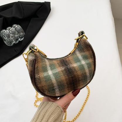 Chain Strap Patterned Crossbody Bag