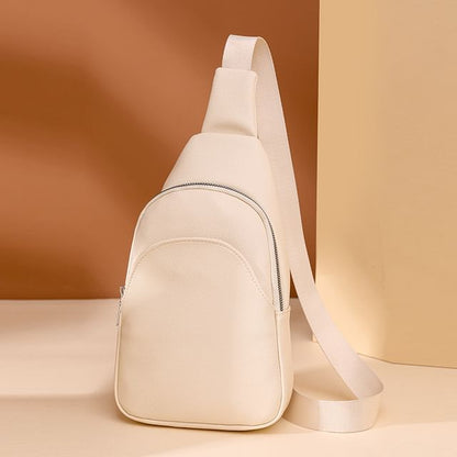 Plain Faux Leather Sling Bag