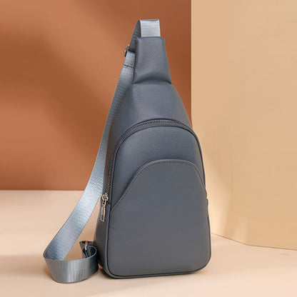 Plain Faux Leather Sling Bag