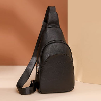 Plain Faux Leather Sling Bag