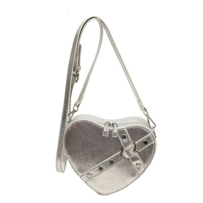 Heart Faux Leather Crossbody Bag