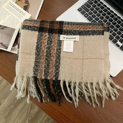 Plaid Fringed Scarf