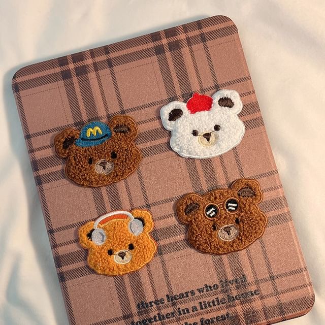 iPad Case Bear Plaid