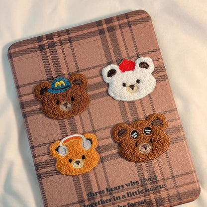 iPad Case Bear Plaid