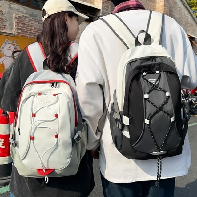 Color Block Zip Backpack