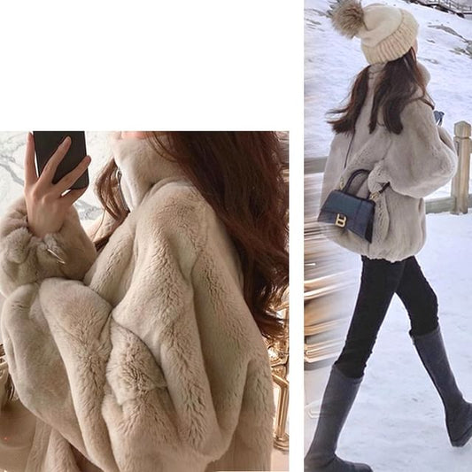 Plain Fluffy Zip Jacket