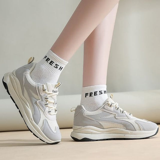 Applique Lace-Up Platform Sneakers