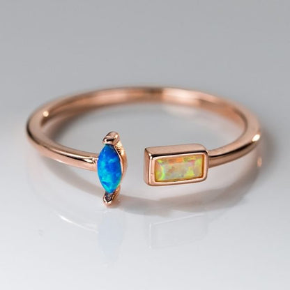 Rhinestone Sterling Silver Open Ring