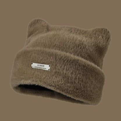 Metal Plate Cat Ear Chenille Hat