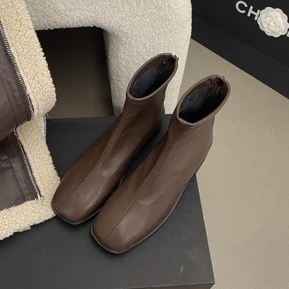 Faux Leather Short Boots