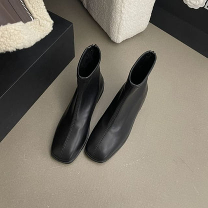 Faux Leather Short Boots