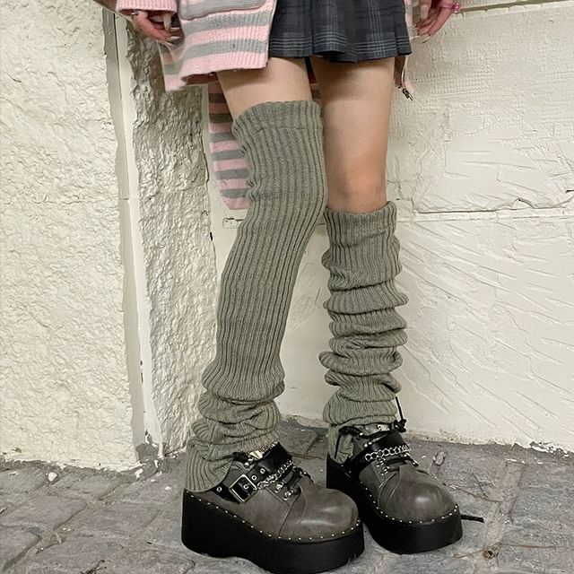 Plain Ribbed Leg Warmers (Various Designs)