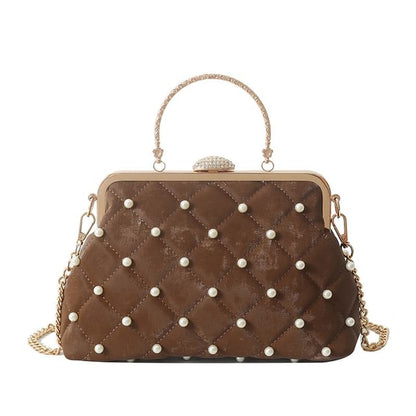Faux Pearl Chain Strap Crossbody Bag