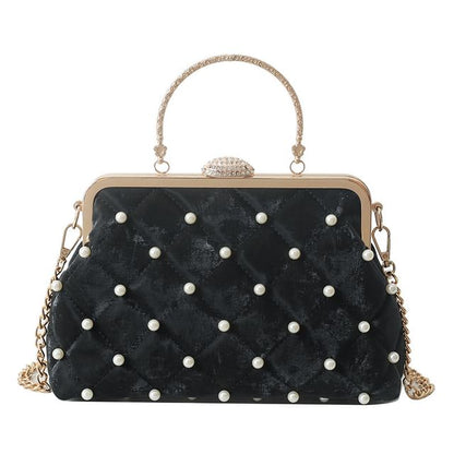 Faux Pearl Chain Strap Crossbody Bag