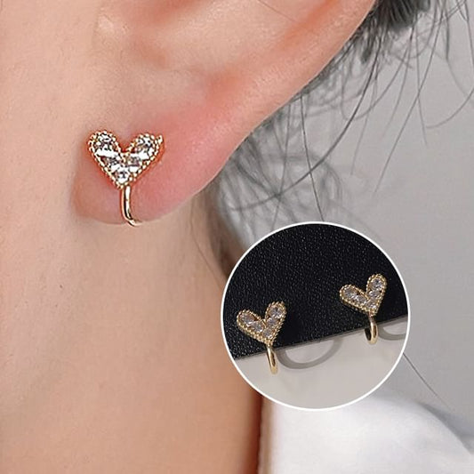Heart Cuff Alloy Ear Rhinestone