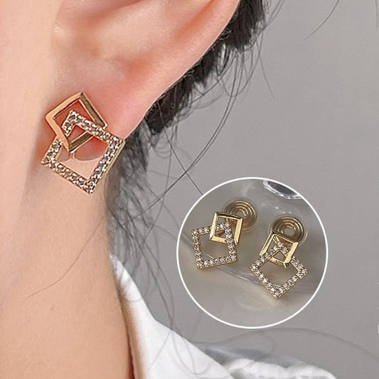 Alloy Rhinestone Ear Cuff Square