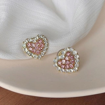 Heart Rhinestone Cuff Ear Alloy