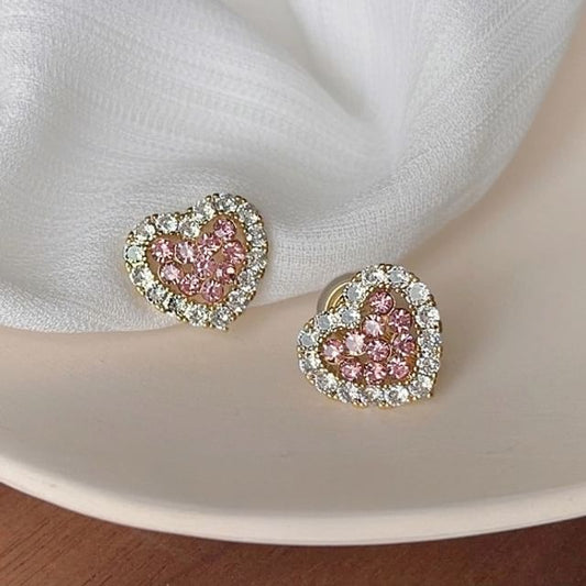 Heart Rhinestone Cuff Ear Alloy