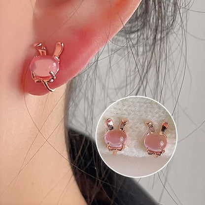 Rabbit Ear Gemstone Cuff Alloy Faux