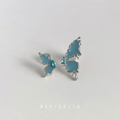 Alloy Butterfly Ear Asymmetrical Cuff Rhinestone