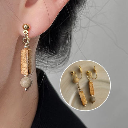 Alloy Ear Asymmetrical Gemstone Faux Cuff Dangle