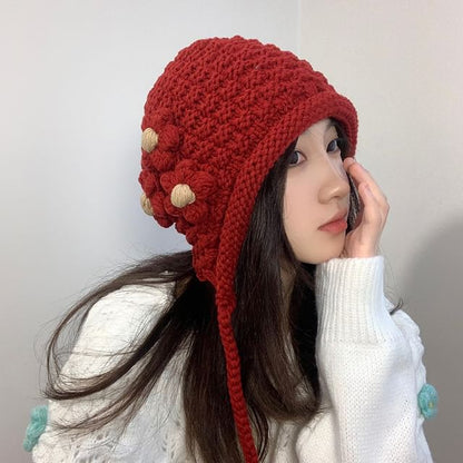 Floral Knit Hat